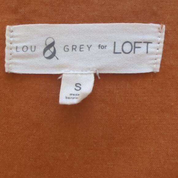 Lou & Grey Crosshatch SoftStretch V-neck Flowy Linen Dress with Pocket Small - Picture 4 of 5